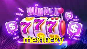 Una escena digital vívida inspirada en casino con mexlucky mostrado prominentemente, luces brillantes, fichas, cartas y acentos dorados.